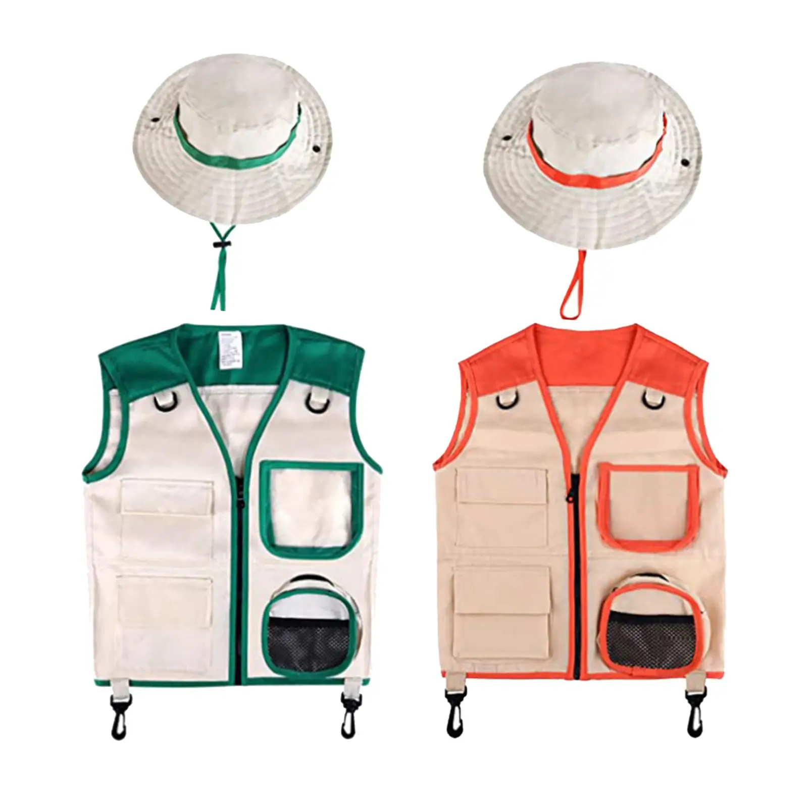 Kids Explorer Costume Set Cargo Vest and Hat Role Play Backyard Costume Dress up for Children Boys Girls Kids Birthday Gift