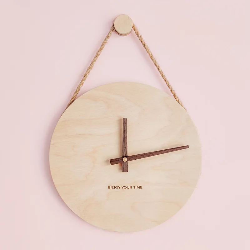Wooden sling creative wall clock Nordic Japanese hot-selling clock, home living room clock decoration Wall Clock