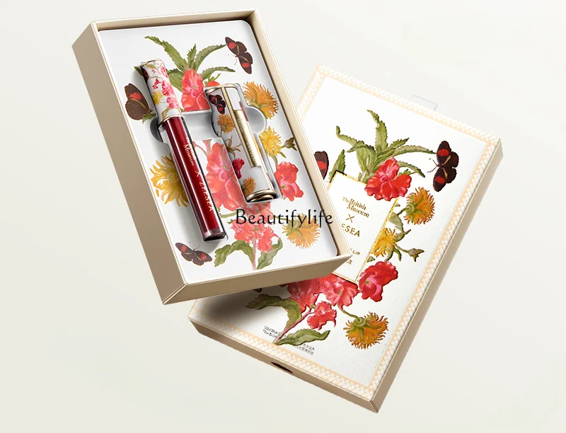 Secret Flower Lip Makeup Gift Box 2 pcs Moisturizing and Moisturizing Lipstick