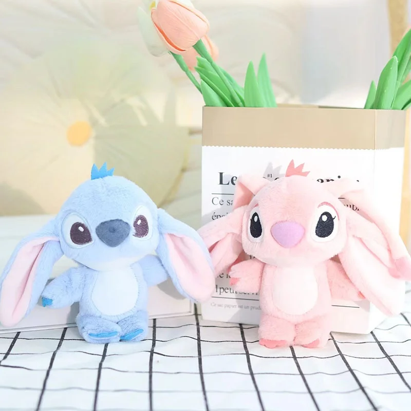 

Cartoon Stitch Plush Keychain Soft Toy Cute Stuffed Animal Pendant Gift for Girls Angel Doll Bag Charm Kids Birthday Present