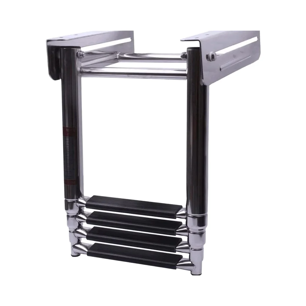 4-Step Stainless Steel Telescoping Deck Ladder for Boats Pontoon Yachts Trucks & RVs-New Marine Hardware Accessory
