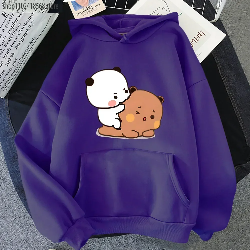 Kawaii Bubu Bijten Dudu Hoodie Cartoon Brownie Panda Beer Sweatshirt Vrouwen Y2k Sudaderas Mannen Kleding Herfst Winter Trui Top