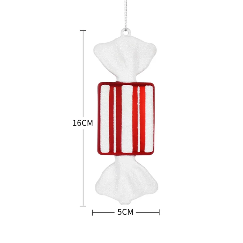 AA80-عيد الميلاد معلقة كرة الحلوى قصب الحلوى قلادة أحمر أبيض كاندي مصاصة شجرة عيد الميلاد ديكور المنزل السنة الجديدة ، B سهلة الاستخدام