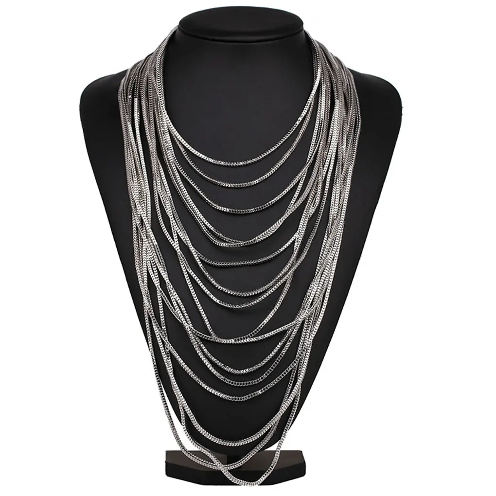 Metal Chain Choker Multilayer Fashion Banquet Jewelry Neck Ornament