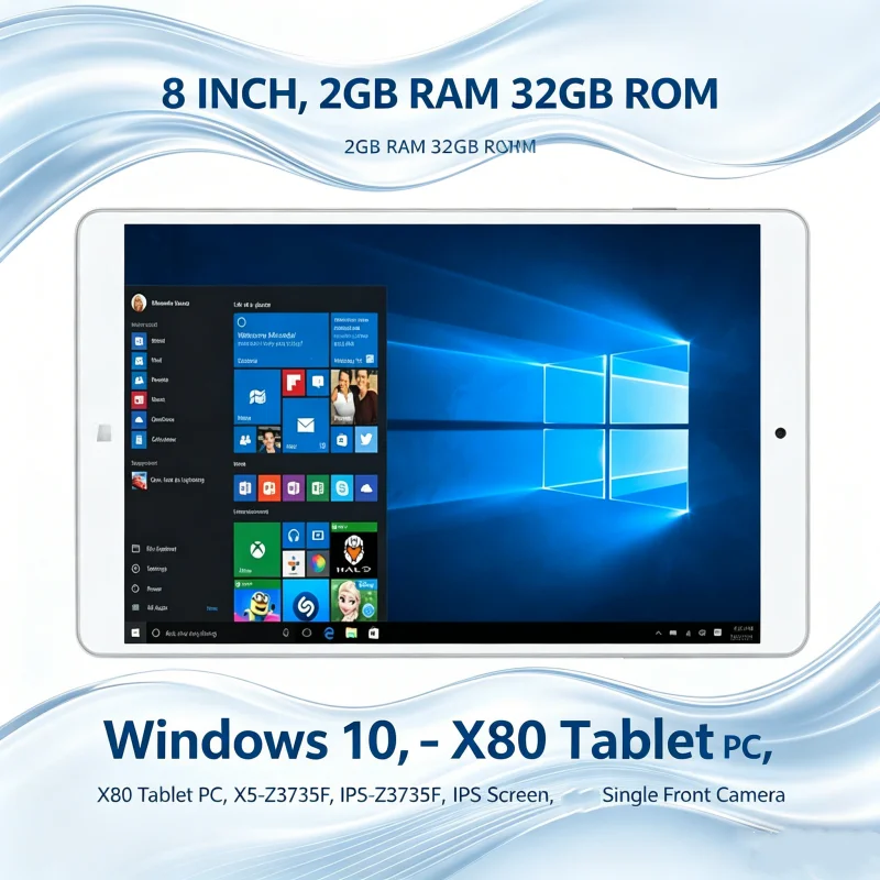 8 INCH Q1 Windows 10 New Sales Tablet PC 2GB RAM 32GB ROM X80 X5-Z3735F  IPS Screen  Single Front Camera WIFI Quad Core