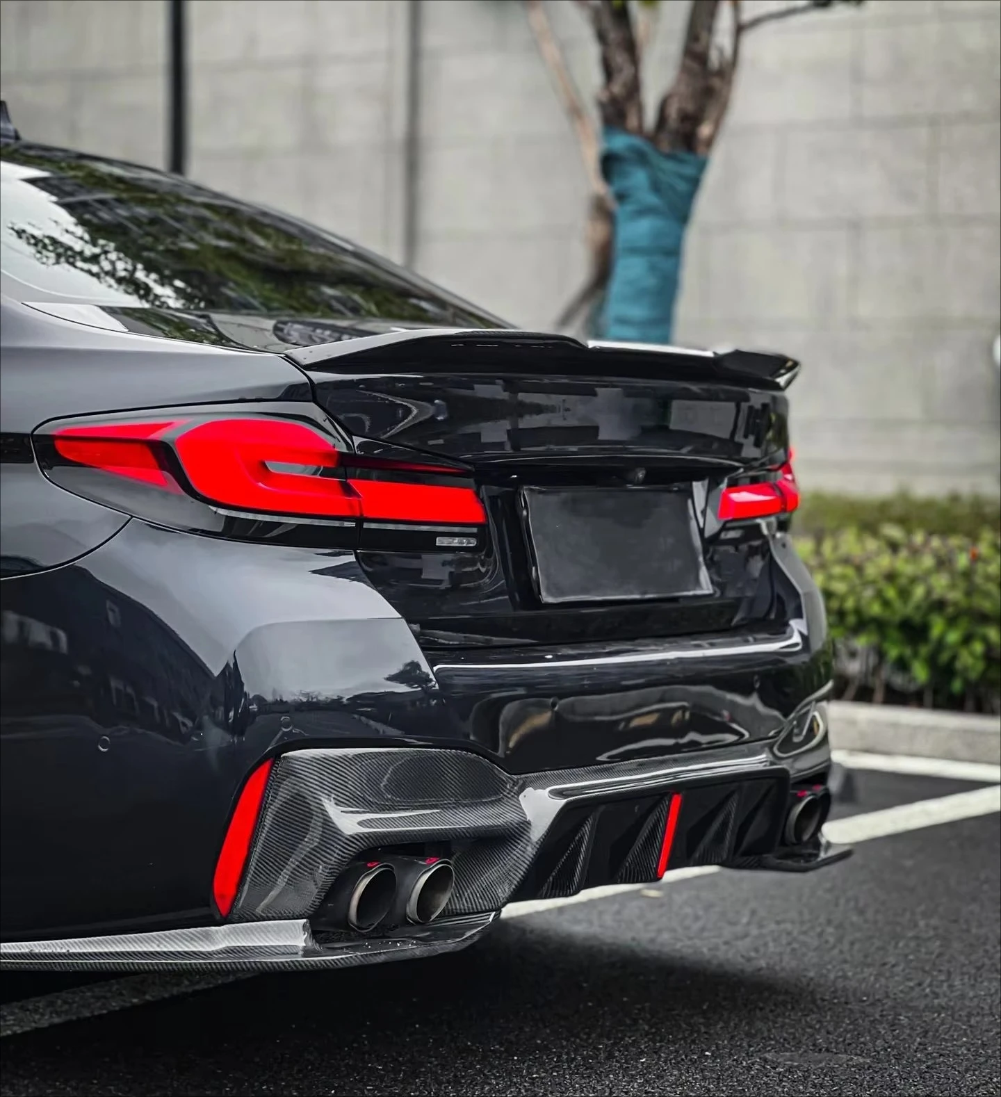 ناشر خلفي لترقية سلسلة 5 G30 G38 ناشر خلفي من ألياف الكربون طراز ثلاثي الأبعاد