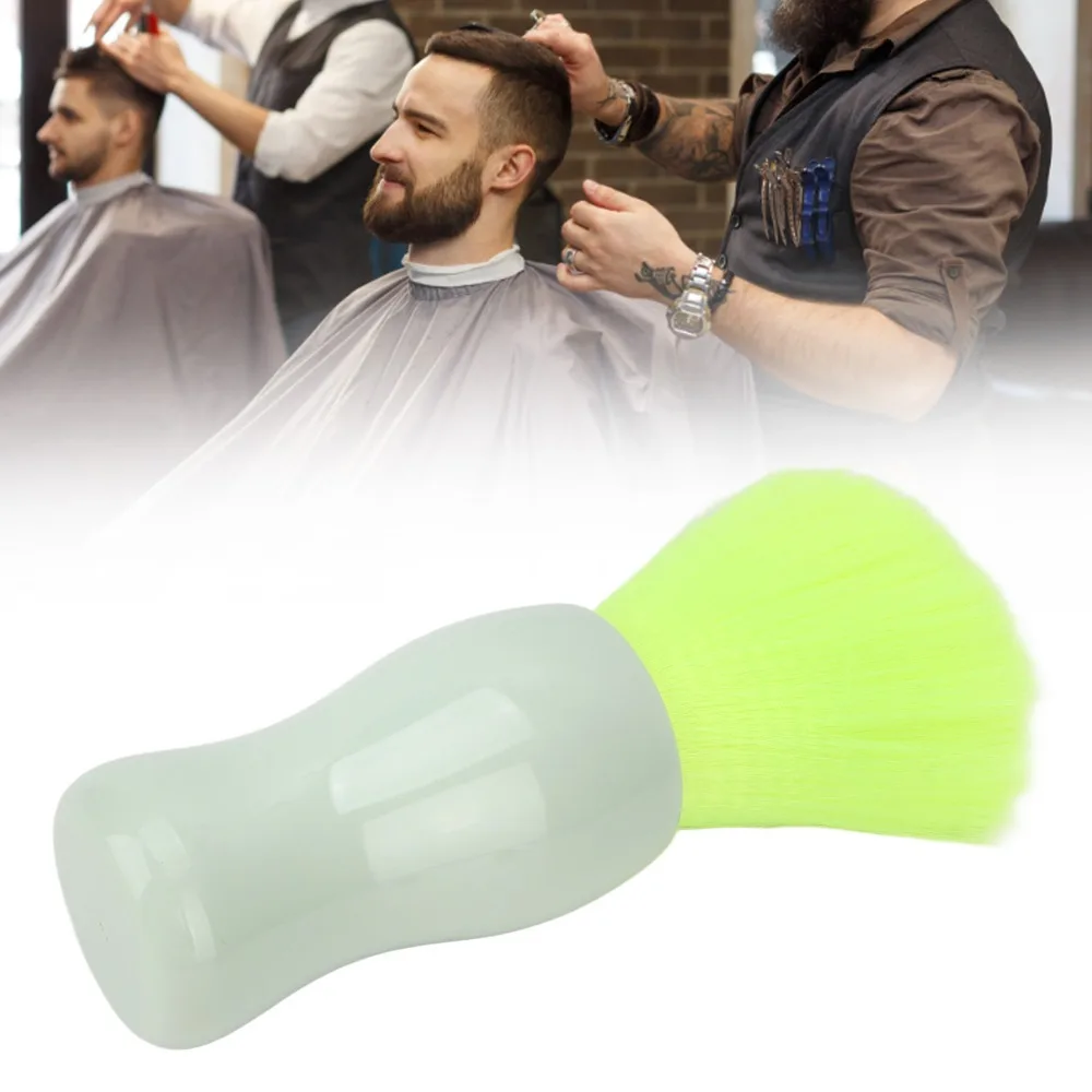 Soft Nylon Bristles Neck Duster Brush Ergonomic Handle ABS Material Neck Hair Brush Professional Comfortable Barber Neck Brush