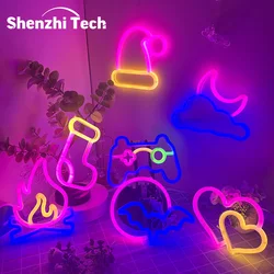 LED Neon Sign Lights, Battery or USB Operated Atmosphere Lamp, for Lover Bedroom Kids Gift Party Holiday Christmas Home Decor