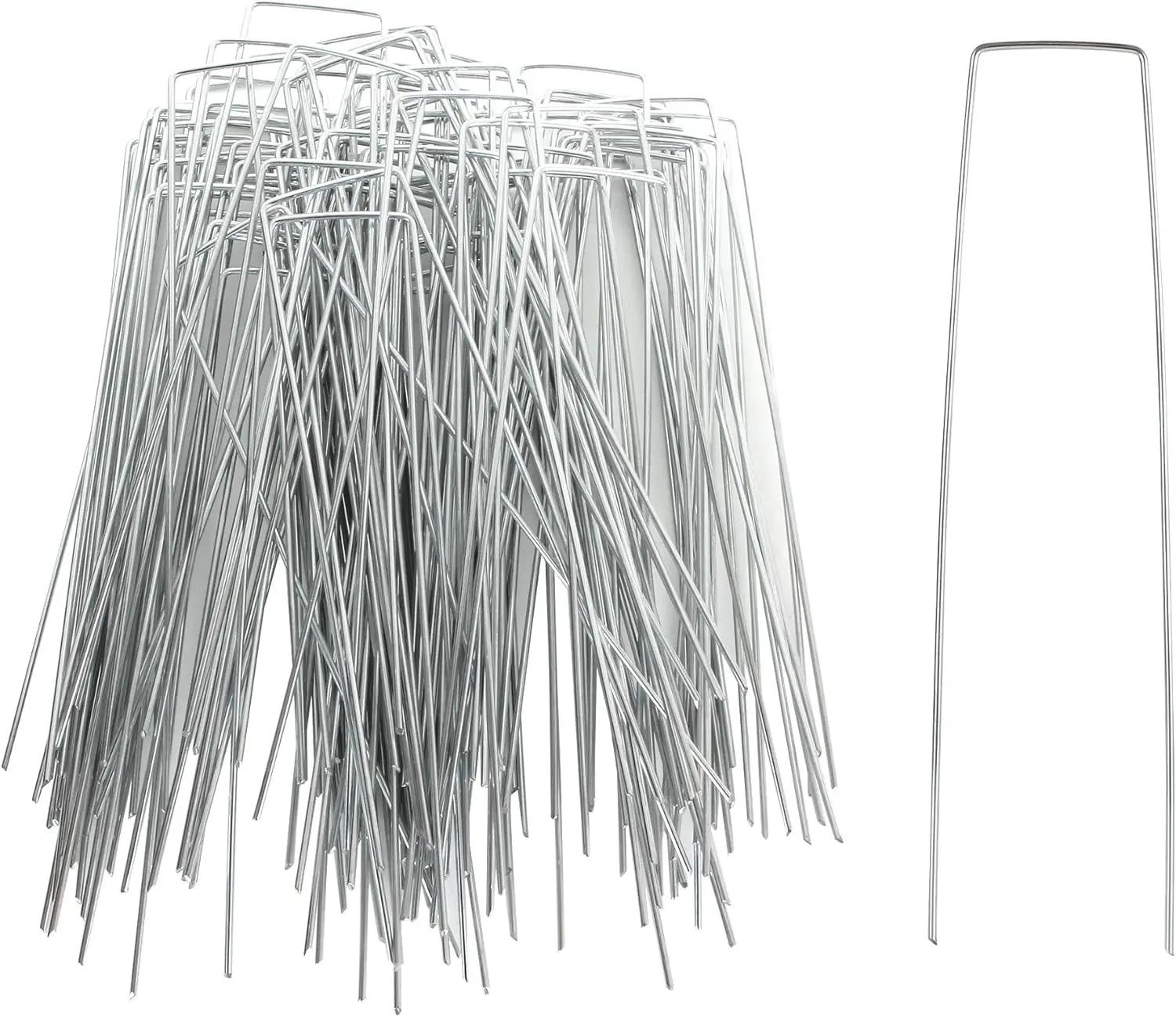 200 عبوة من دبابيس المناظر الطبيعية مقاس 8 بوصات - دبابيس حديقة من الفولاذ المجلفن عالي التحمل مقاس 11 بوصة - أوتاد حاجز الأعشاب على شكل حرف U