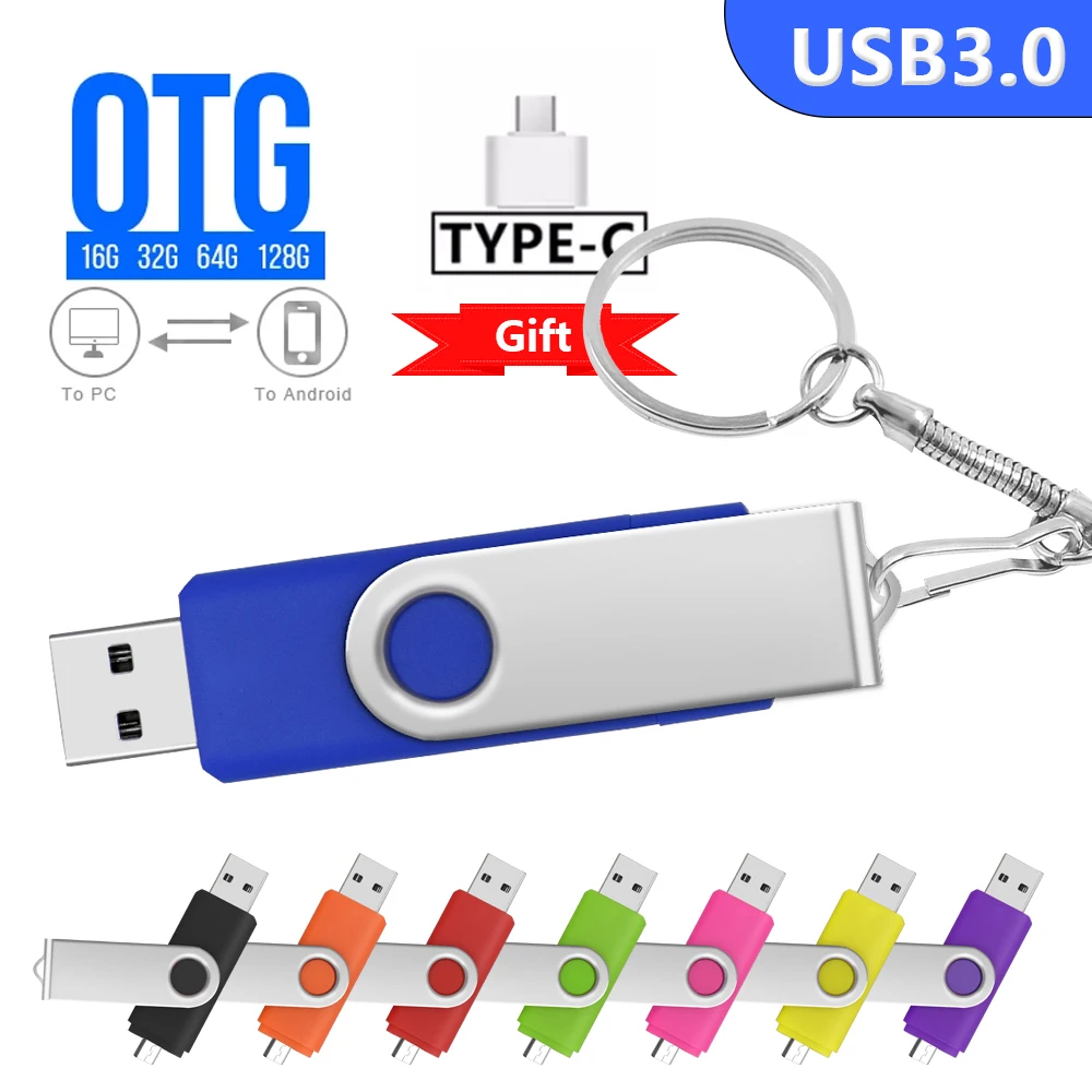 

Pen Drive OTG USB 3.0 Flash Drive 64GB 128GB 256GB 3 in 1 flash drives memoria usb stick pendrive Type-C for SmartPhone