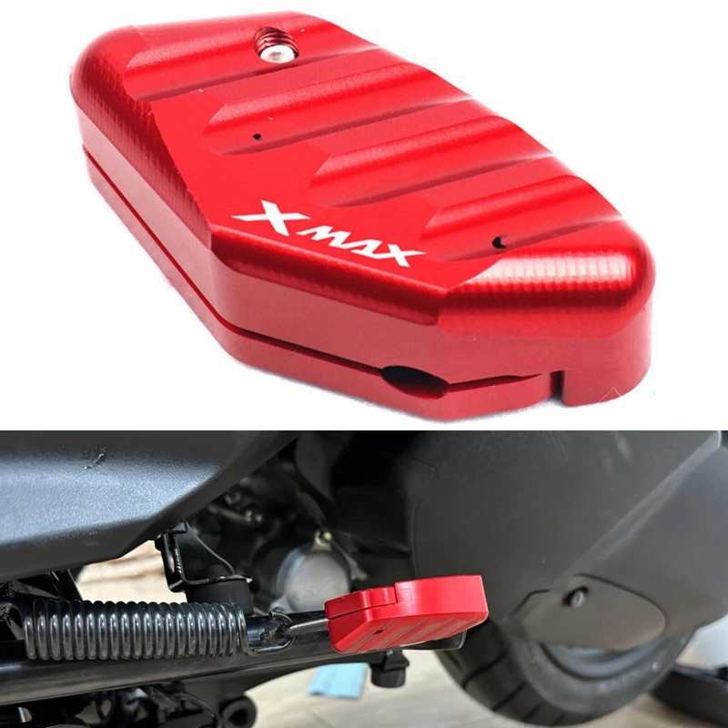 Motorcycle CNC Kickstand Foot Side Stand Extension Pad Support Plate Enlarge For X-MAX300 X-MAX 300 XMAX400 XMAX 250 2023