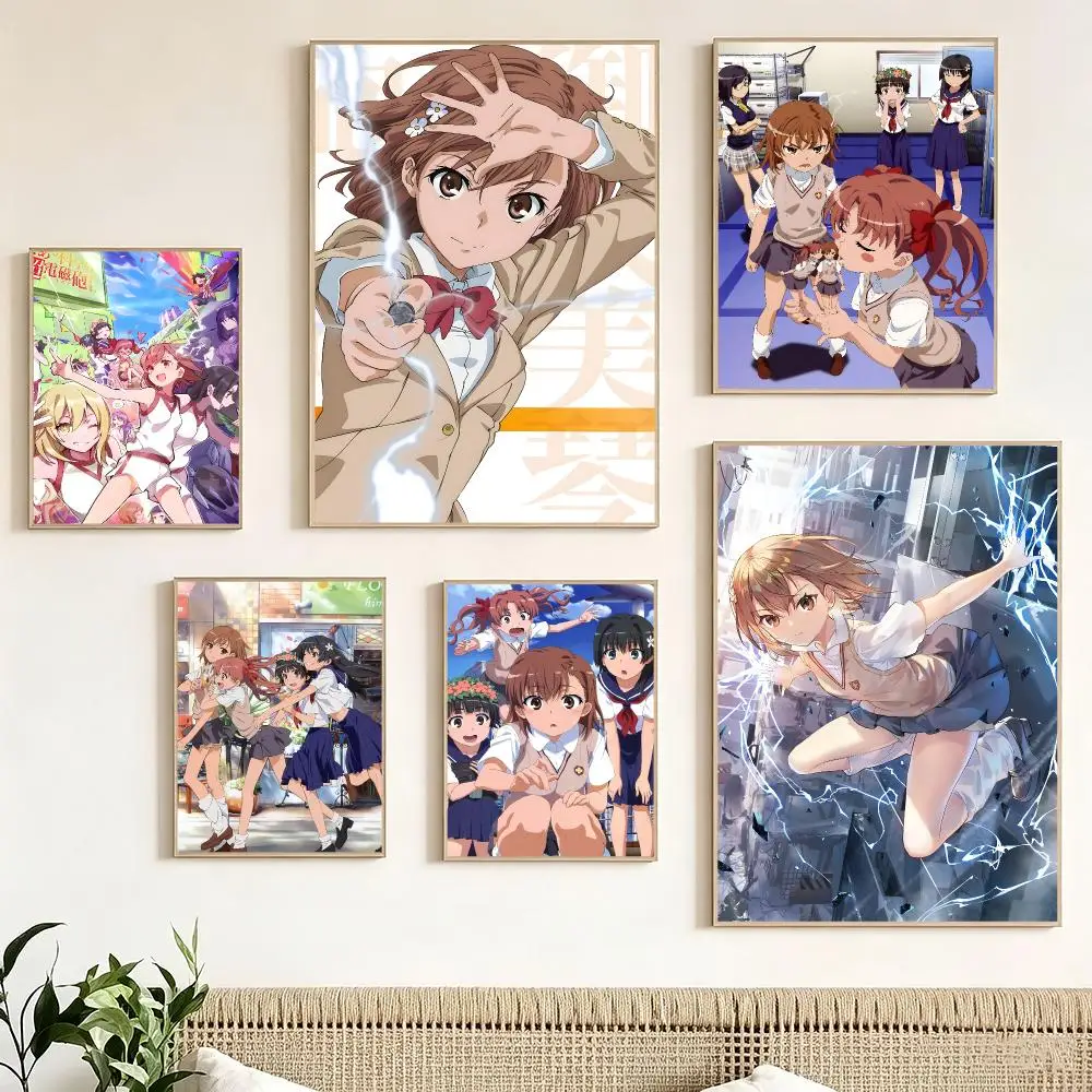 Japanese Anime A-A Certain Scientific Railgun Poster impermeable para el hogar sala de estar dormitorio bar decoracion estetica