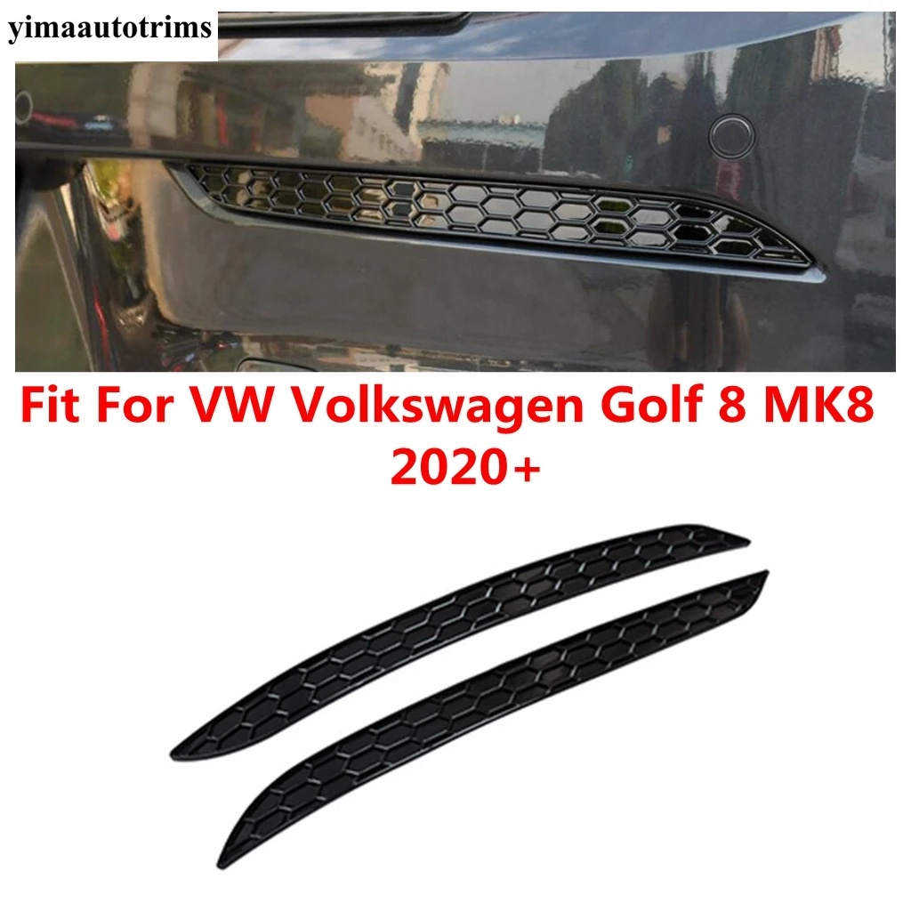 

Rear Bumper Fog Light Lamp Honeycomb Frame Cover Trim Black Plastic Accessories For VW Volkswagen Golf 8 MK8 2020 - 2024