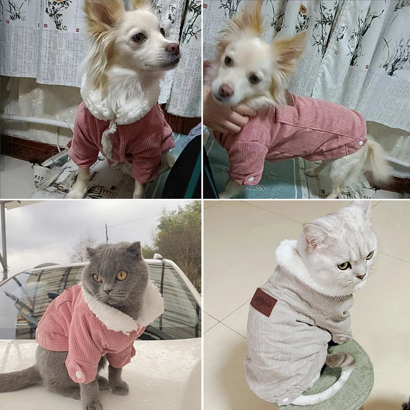 Winter Pet Cat Jacket For Small Dogs Clothes Soft Fleece Puppy Kitten Pullover Apparel Windproof  Cats Vest Coat Pet Costume Pug