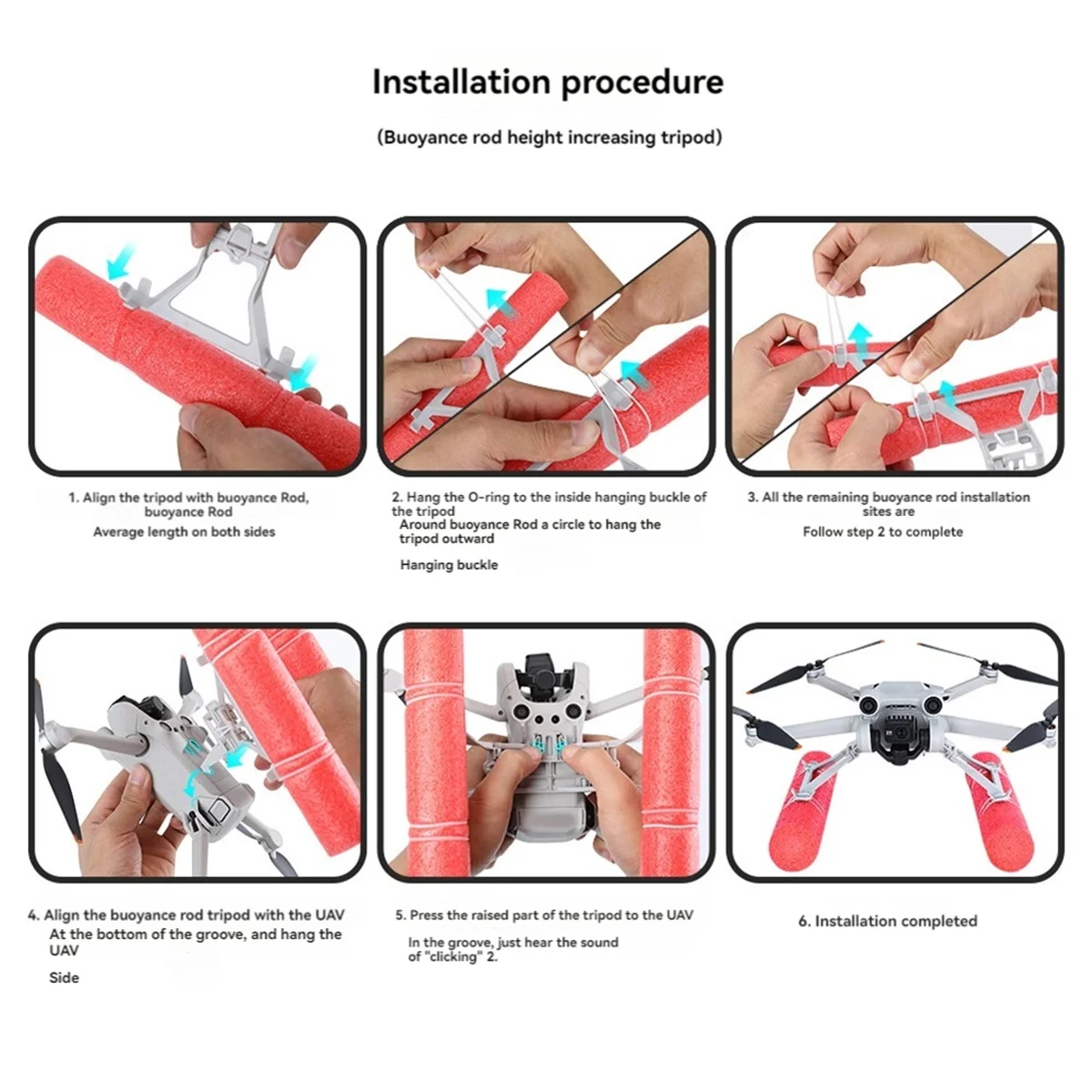 مجموعة أدوات تعويم انزلاقية قابلة للطي لمعدات الهبوط المائية بدون طيار Mini 3 PRO على ملحقات معدات التدريب على المياه