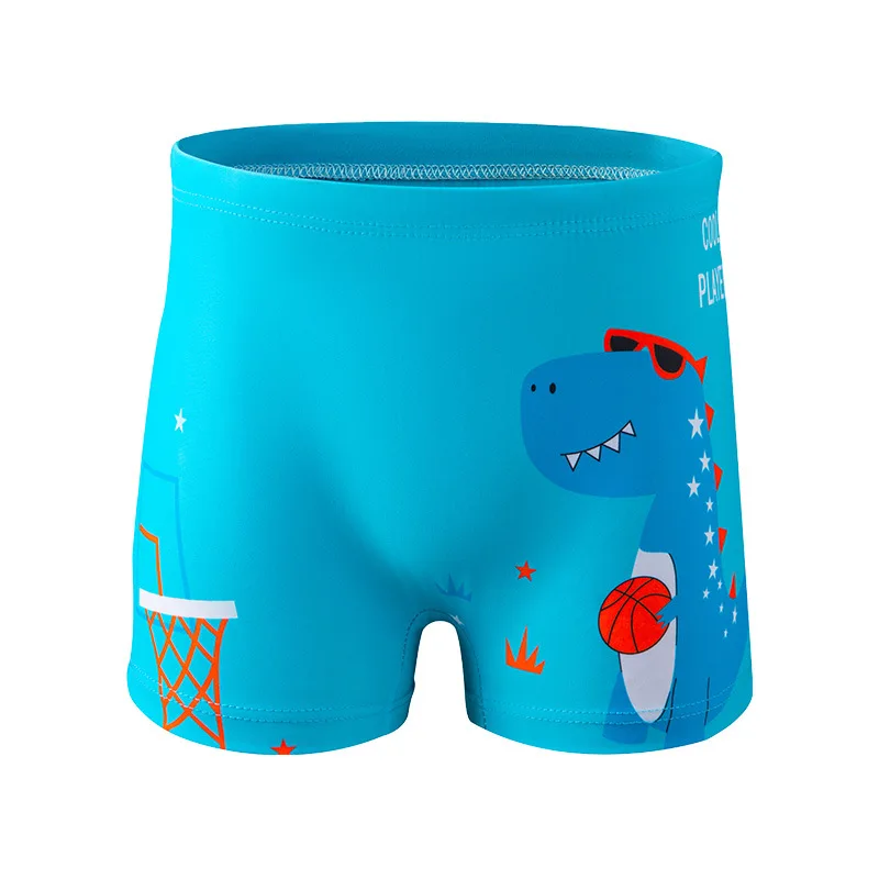 New Children\'s Swimming Trunks Boys Middle and Small Children Multicoloured Cartoon Animal Flat Swimming Trunks Beach Trousers