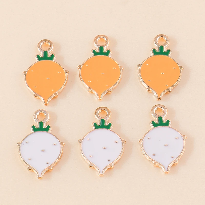 

20pcs 11x17mm Cute Enamel Food Carrot Charms Pendants for Making Necklaces Earrings Bracelets DIY Crafts Jewelry Accessories ﻿