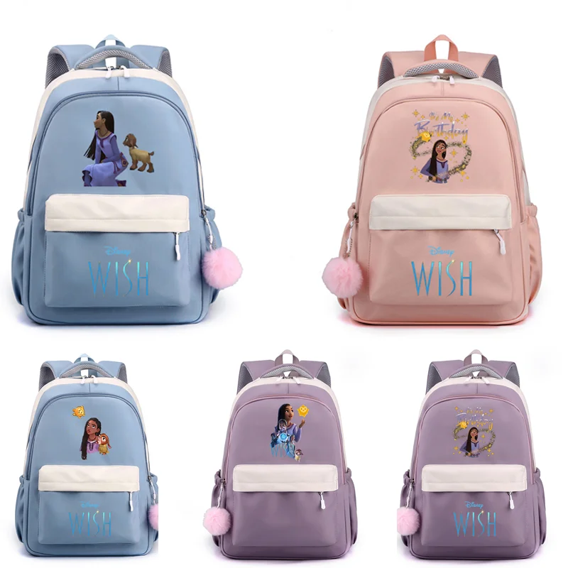 

MINISO Wish Cute Cartoon Backpack Teenager Fashion Male Female Student School Bag Waterproof Knapsack Mochila