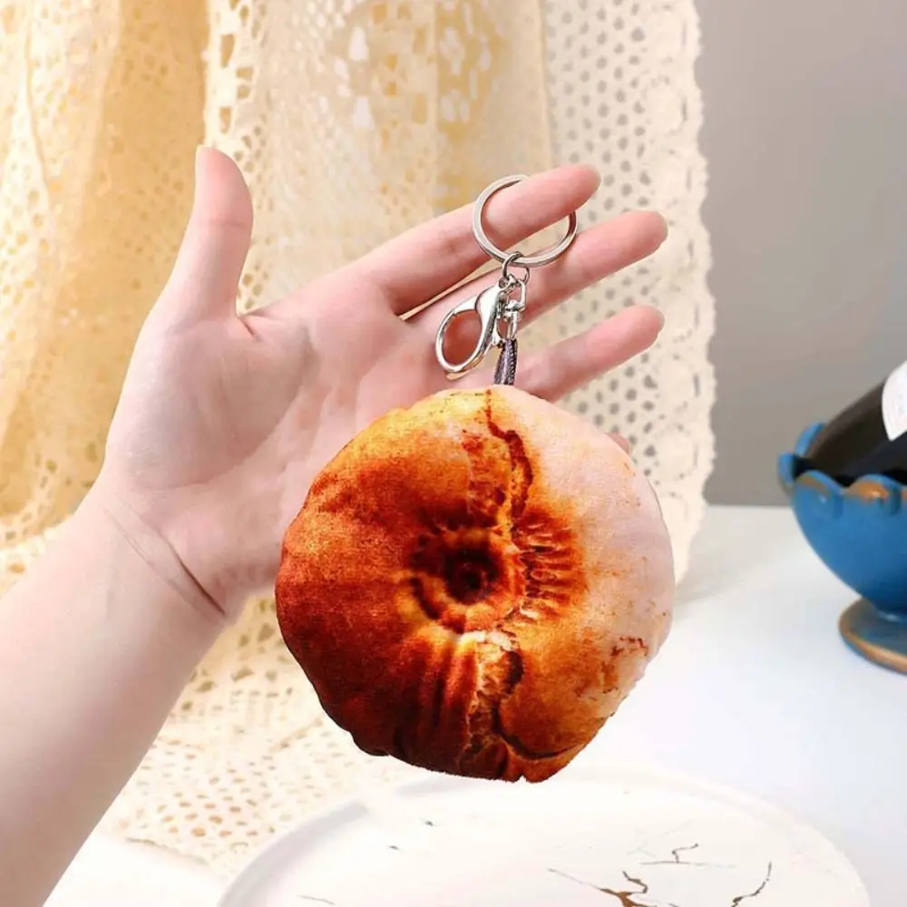 Funny Kawaii Simulated Bread Keychain Plush Food Model Toy Roasted Bun Bag Pendant Nang Soft Mobile Phone Ornaments Unisex