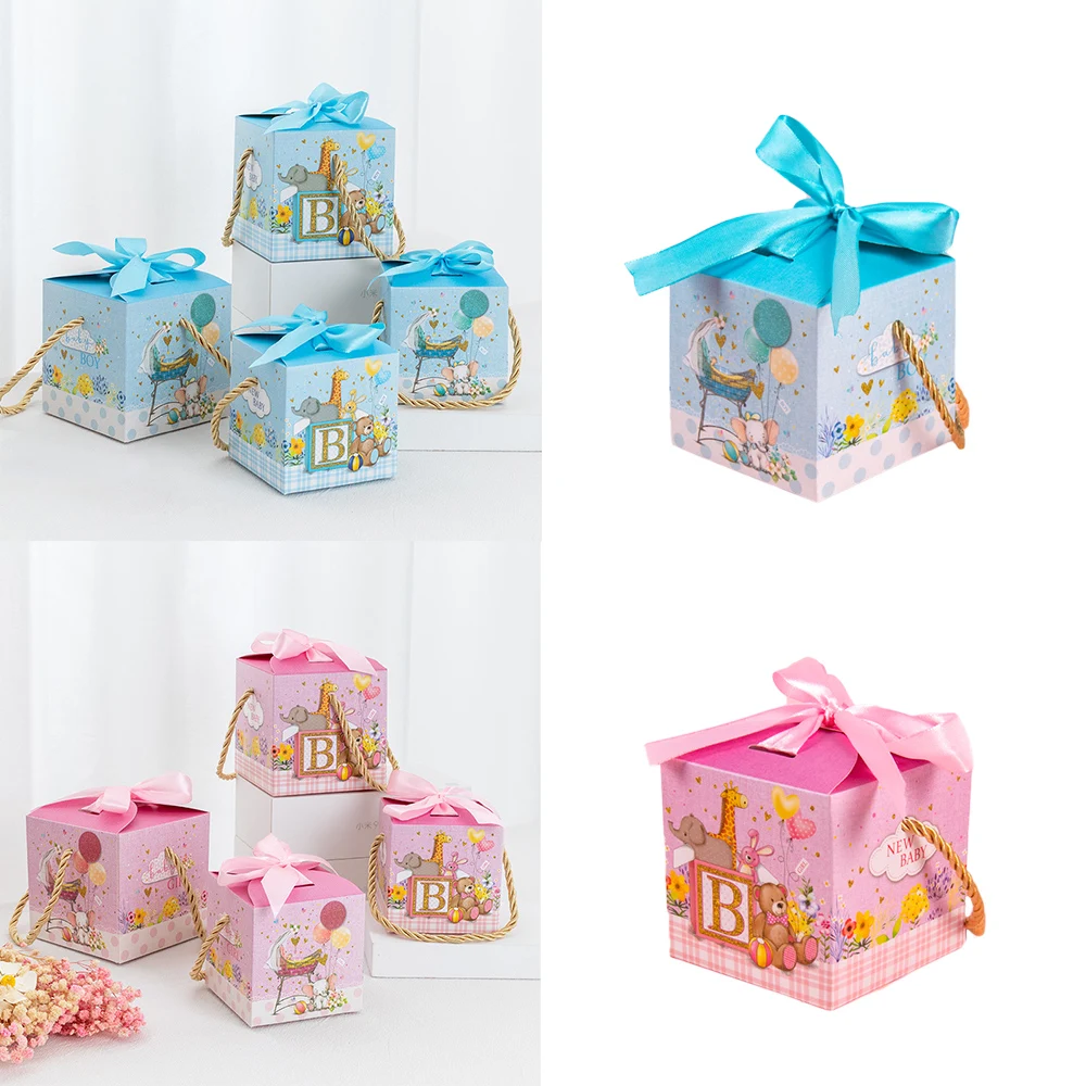 10/20pcs Animale Del Fumetto Scatola di Caramelle per la Confezione Regalo di Compleanno Della Ragazza del Ragazzo Nuovo Baby Shower Bomboniera Il Genere Rivela Scatole Decorazioni Del Partito