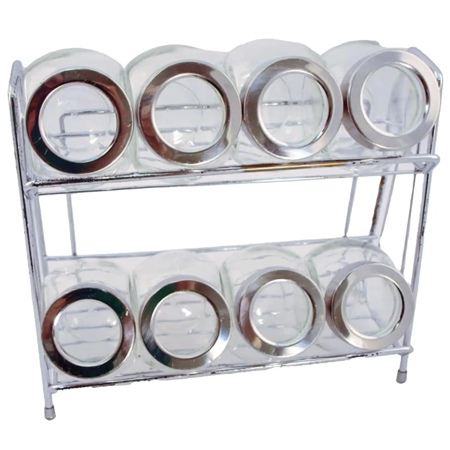 

Eurohome 9-Piece Glass Spice Jar with Rack Set, Ew65039