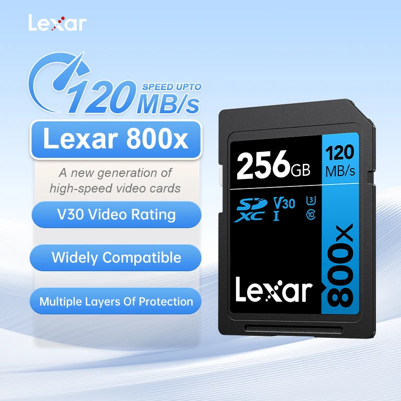 Lexar SD Card 32GB 128GB 64GB 256GB Memory Card Classe 10 3D 4K V30 Video High Speed UHS-I 150MB/s Card for Camera