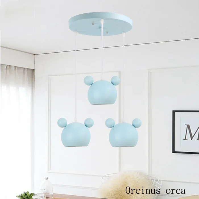 

Cartoon creative color single head chandelier boys girls bedroom children's room lamp modern simple LED pendant lamp