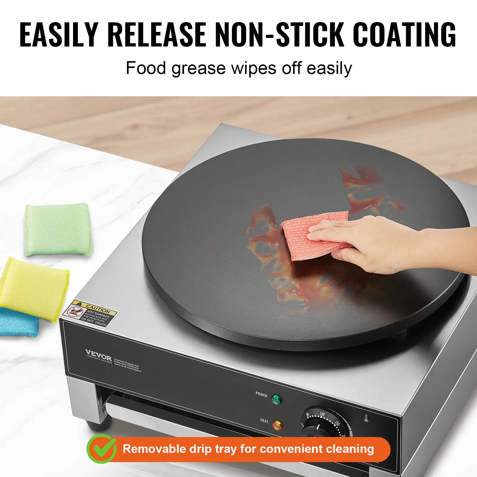 Succe Buy Crepe Maker 16 Inch Commercial Crepe Machine Flat Plate Crepe Griddle Nonstick Circular Cereals Pancake Stove