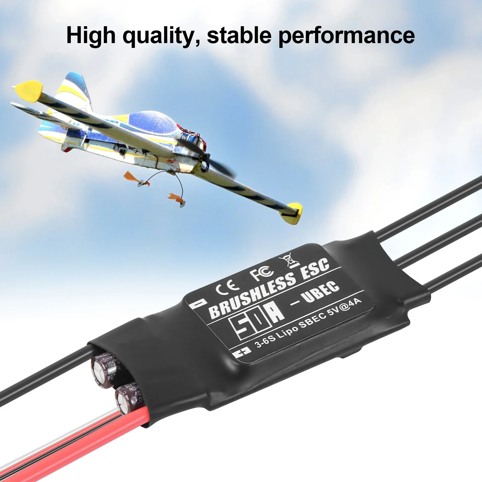 NEEBRC 20A 30A 40A 50A 60A 80A Brushless ESC UBEC 2-6S Speed Controller Program Card for RC Fixed-wing Drone Helicopter Airplane
