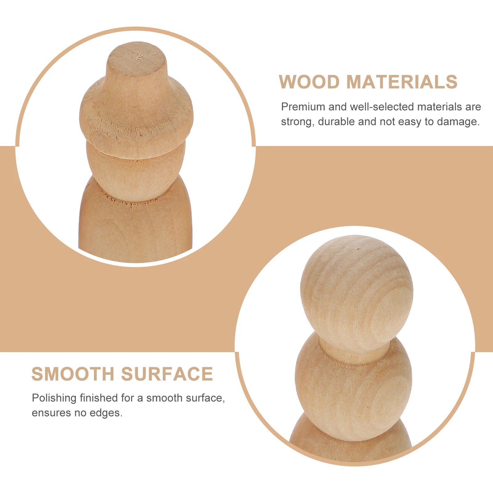 

30 Pcs Wooden Figurines Unfinished Wood Creative Decor Peg Painting Toys Lightweight Small Sewing Crafts DIY Gifts