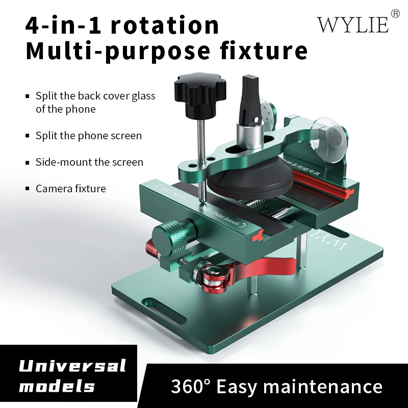 WYLIE 4 IN 1 Rotation Multi-Purpose Fixture 360° Mobile Phone Heating Free Screen Removal Separate Clamp Back Cover Diassembly image 2