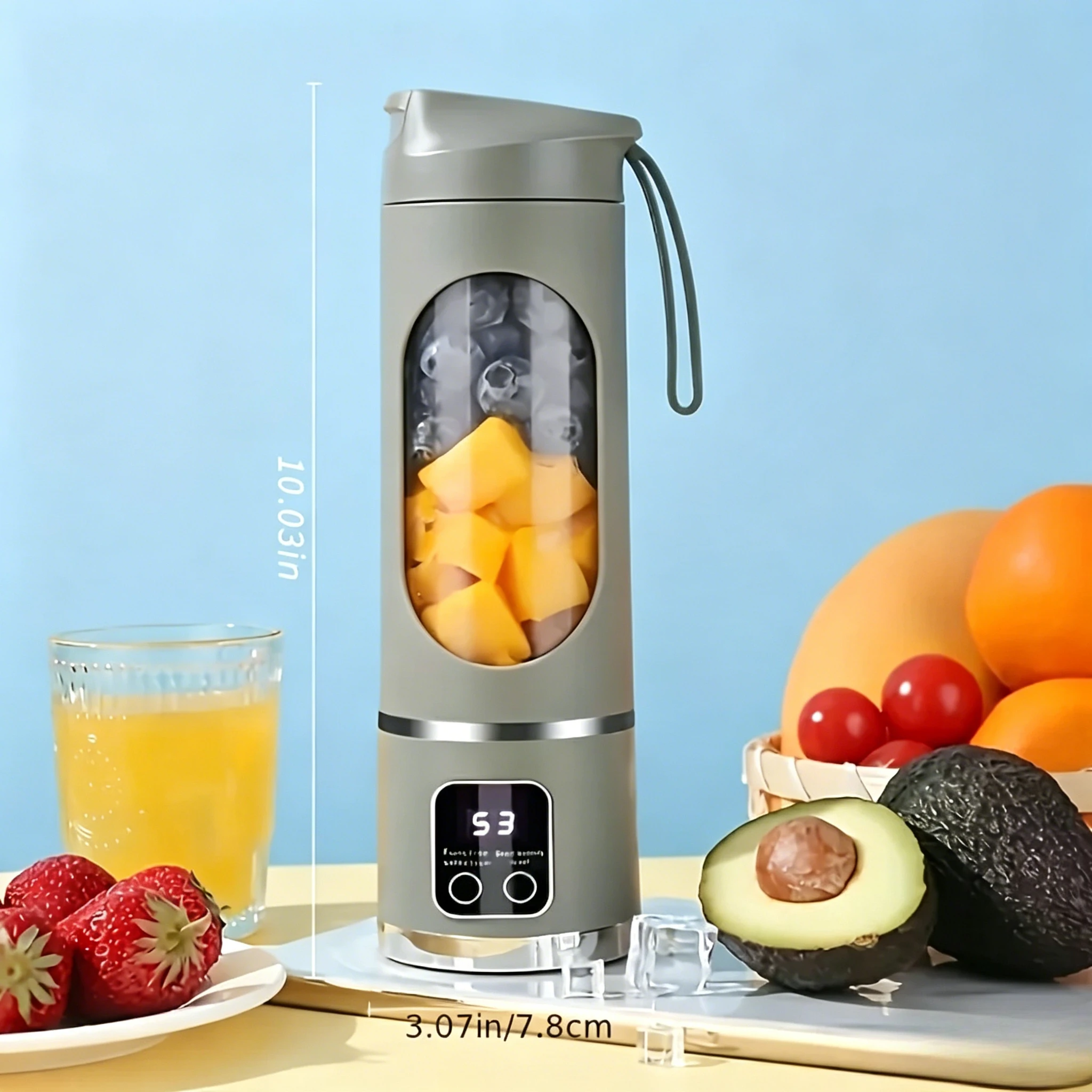 Frullatore Portatile Ricaricabile USB, Mini Mixer Elettrico per Frutta e Verdura, Preparatore di Frullati e Smoothie, Facile da Pulire