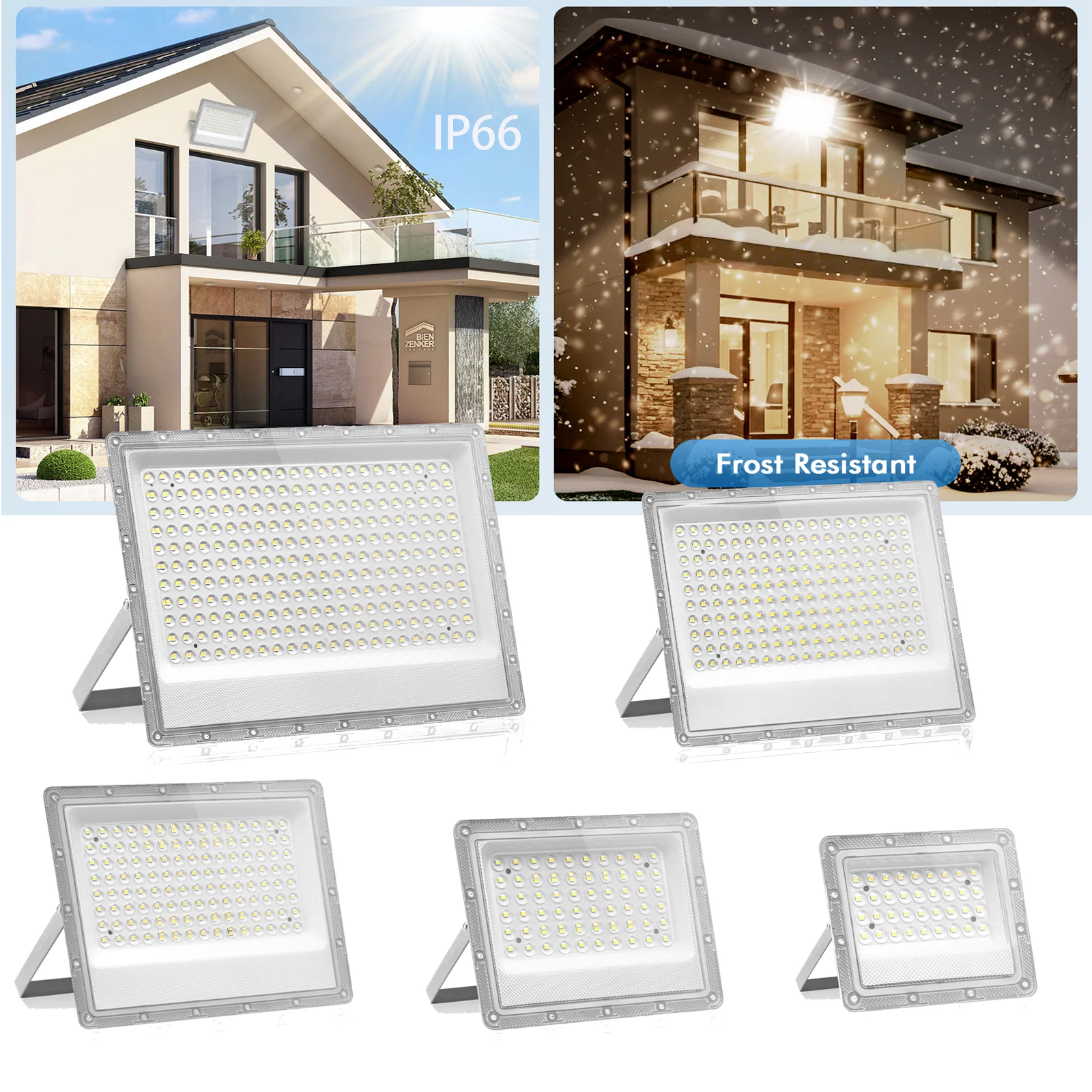 IP66 30W 50W 100W 150W 200W LED-Flutlicht Wasserdichter COB-Strahler Garten Hof Wandlampe 220V