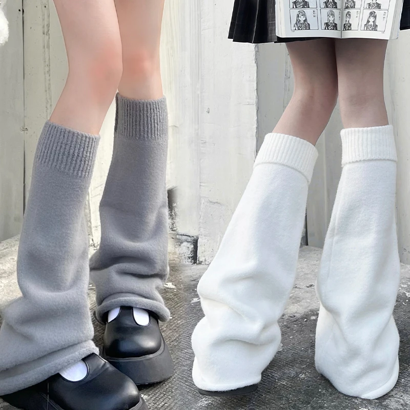 Lolita Y2K Socks Cute Flared Knitted Long Warmers Foot Cover White Arm Warmer Leg Warm Jk Autumn Calf Gaiters Sweet Legwarmers