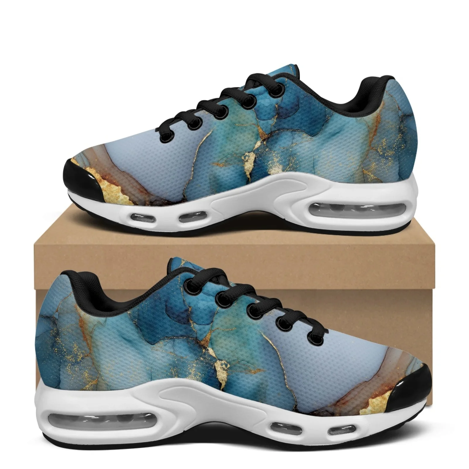 Air Cushion Jogger Shoes Men - PENSTROLL Blue Gold Vein Tennis Fashion