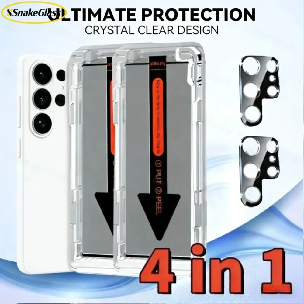 4-in-1 Datenschutz-Displayschutz aus Gehärtetem Glas für Samsung Galaxy S26 Ultra/Plus S25Ultra/S24/S23U/S22U/S21U Plus Kratzfest