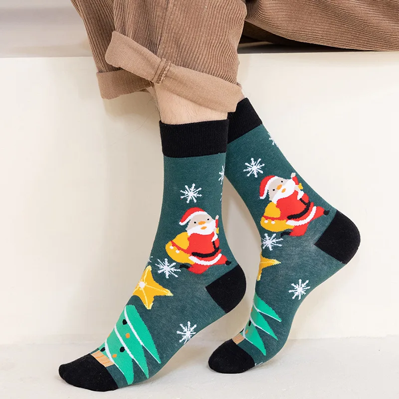 

Fashion New Christmas Socks for Men Leisure Winter Middle Tube Sock Santa Claus Socks Holiday Gifts for Lovers Couple Boys Girls