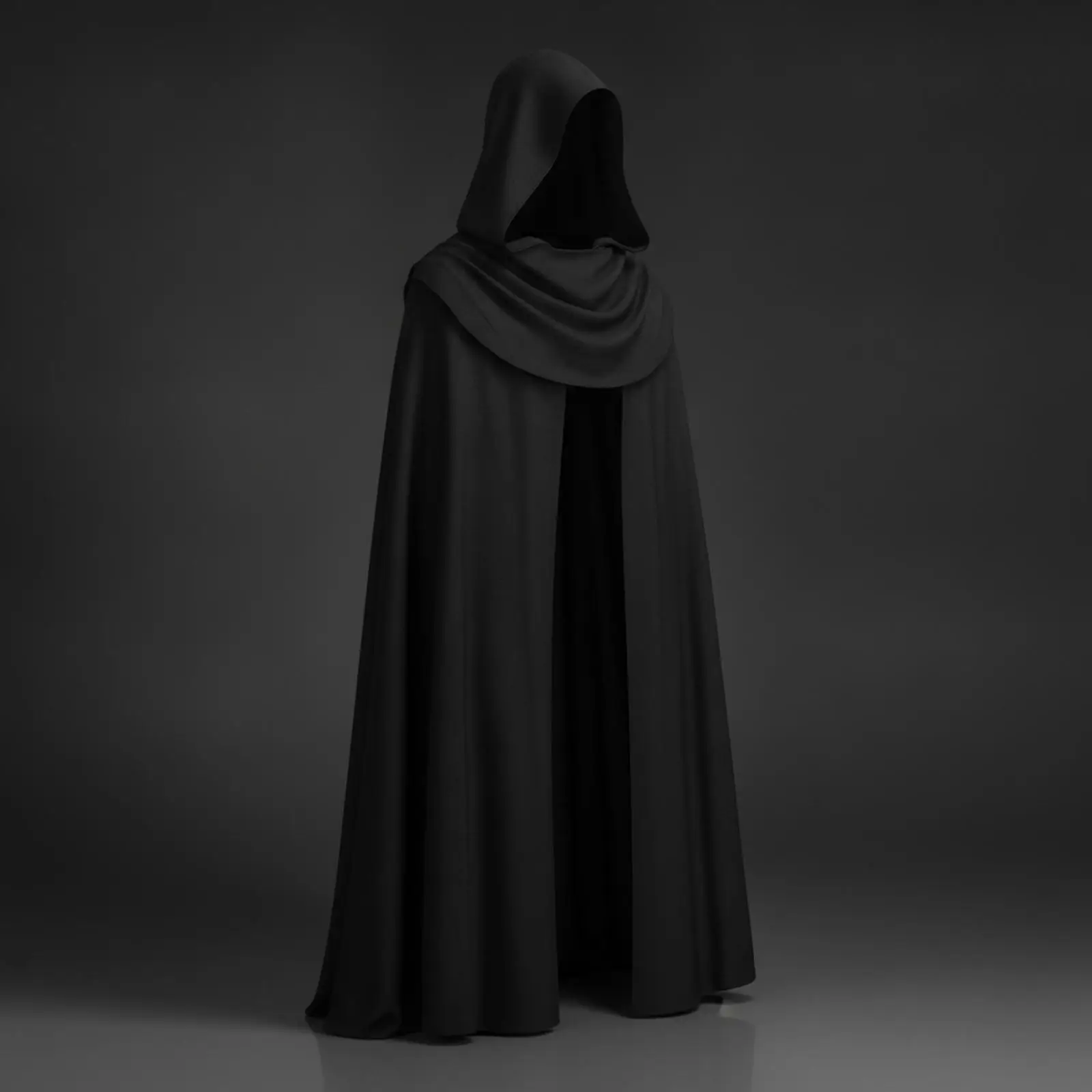 Comfortable Polyester Role Play Cape for Women Black Hooded Cloak Long Cape for Cosplay Stage Performance Dress Up