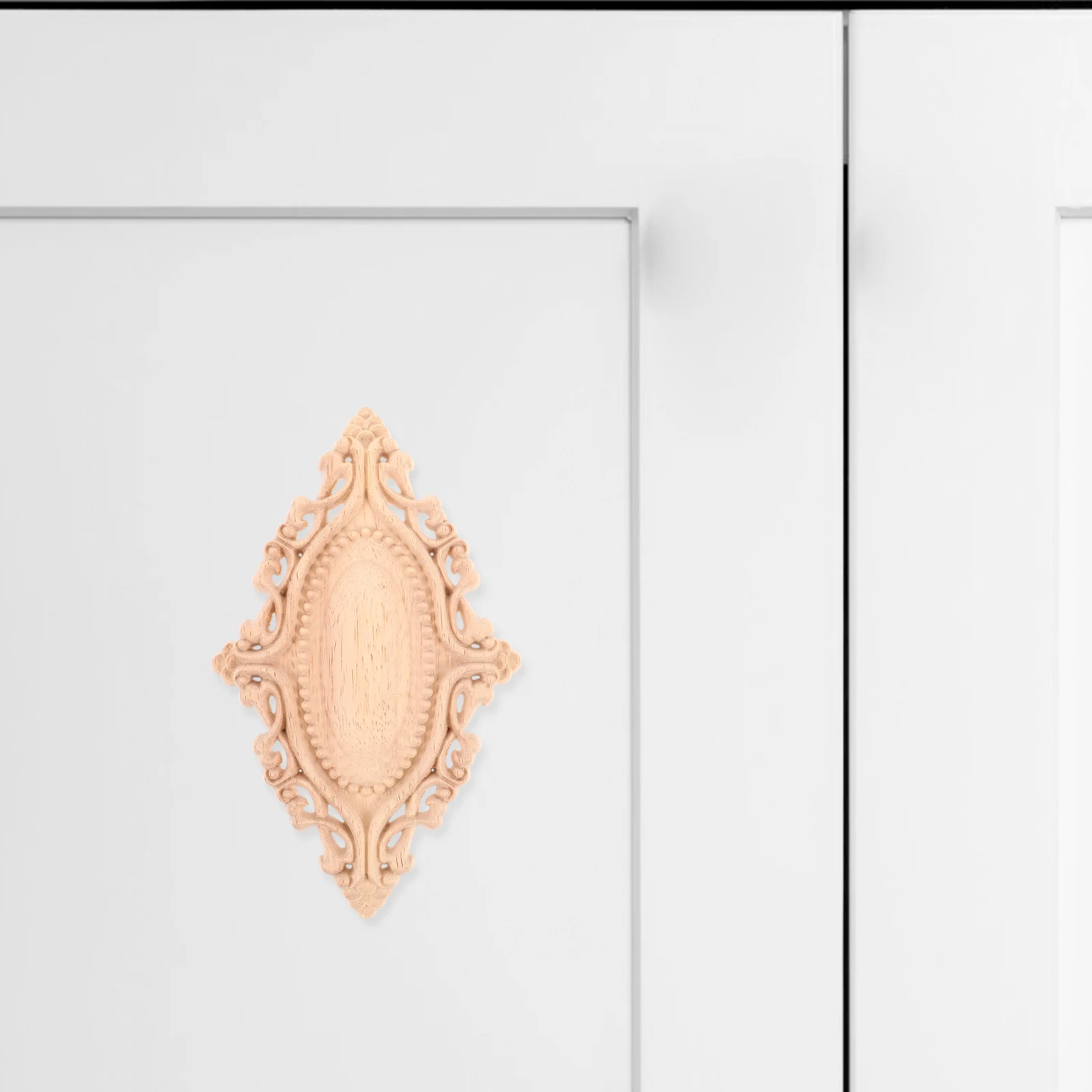 

European Style Adhesive Wood Applique Embossed Decorative Carved Onlay For Furniture Door Unpainted Wood Appliques Vintage