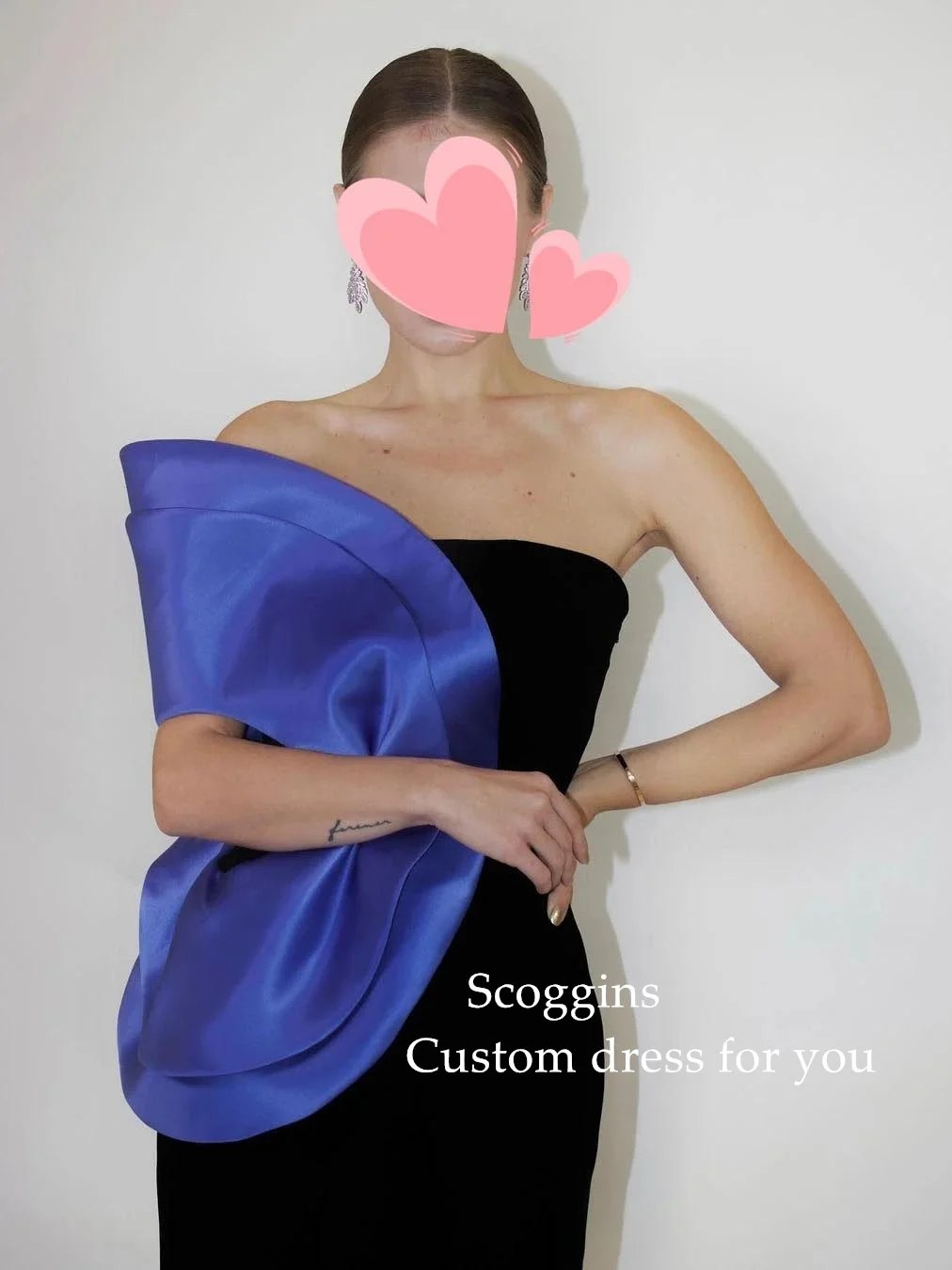 Scoggins  Evening Saudi Arabia Jersey Draped Pleat Ruched Prom A-line Strapless Bespoke Occasion Gown Long Dresses