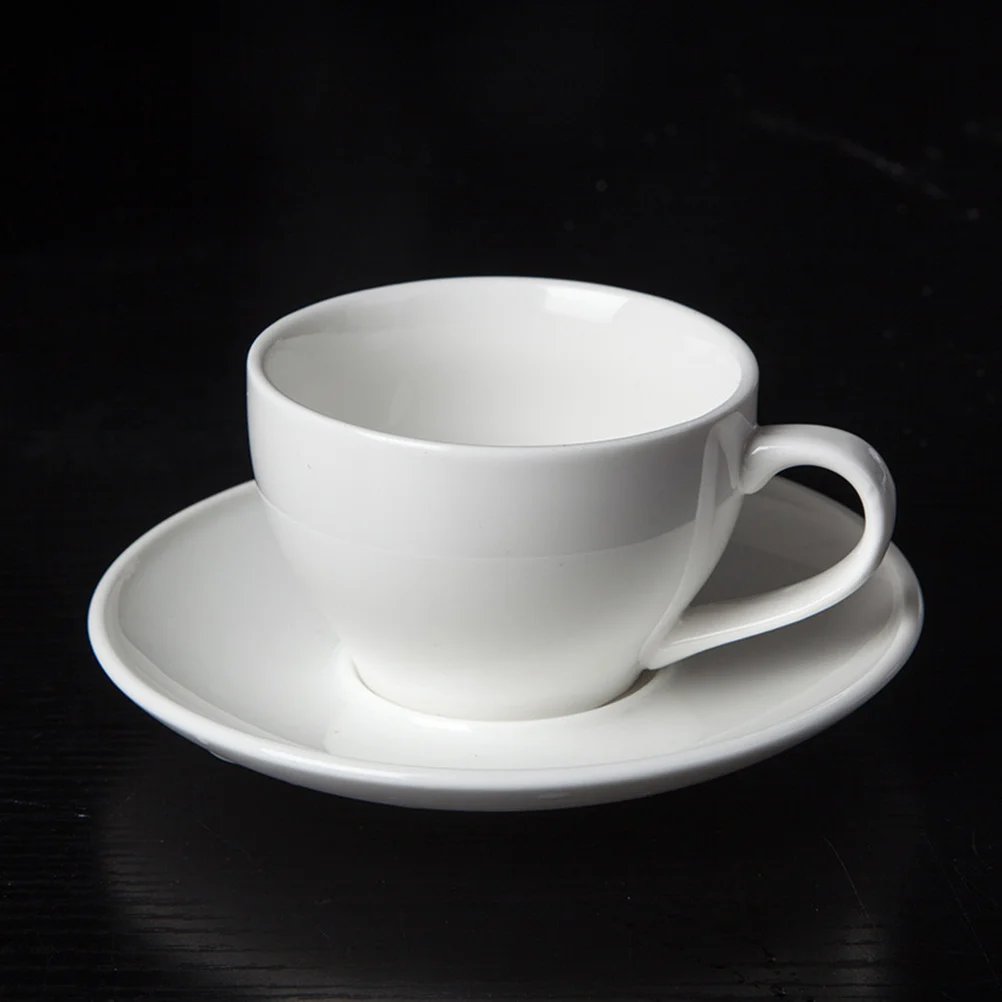 

1Set Coffee Cup Saucer Simple Ceramic Tea Cup Bright Color Sturdy Base Suitable Home Coffee Shop Afternoon Tea Cups