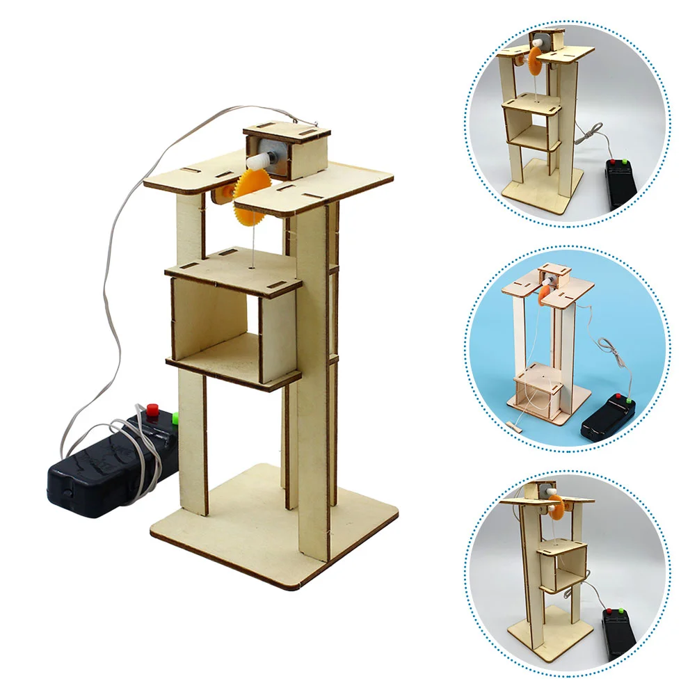 2 Pcs Elevator Model Toys Educational Plaything Manual Assemble Playthings Pupils