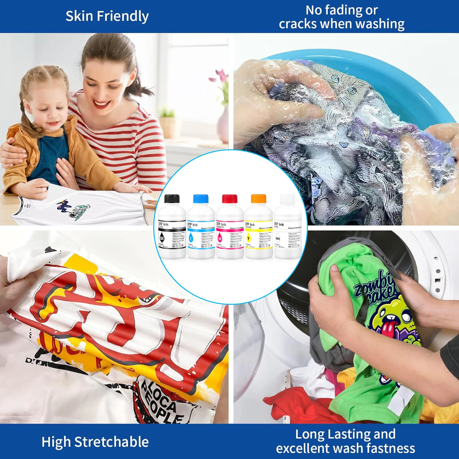 250ML DTF Ink Kit For T-shirt Transfer Printing For Epson L800 L1800 XP-15000 XP600 TX800 P600 P608 P800 DX5 DX7 i3200 4720 view 5