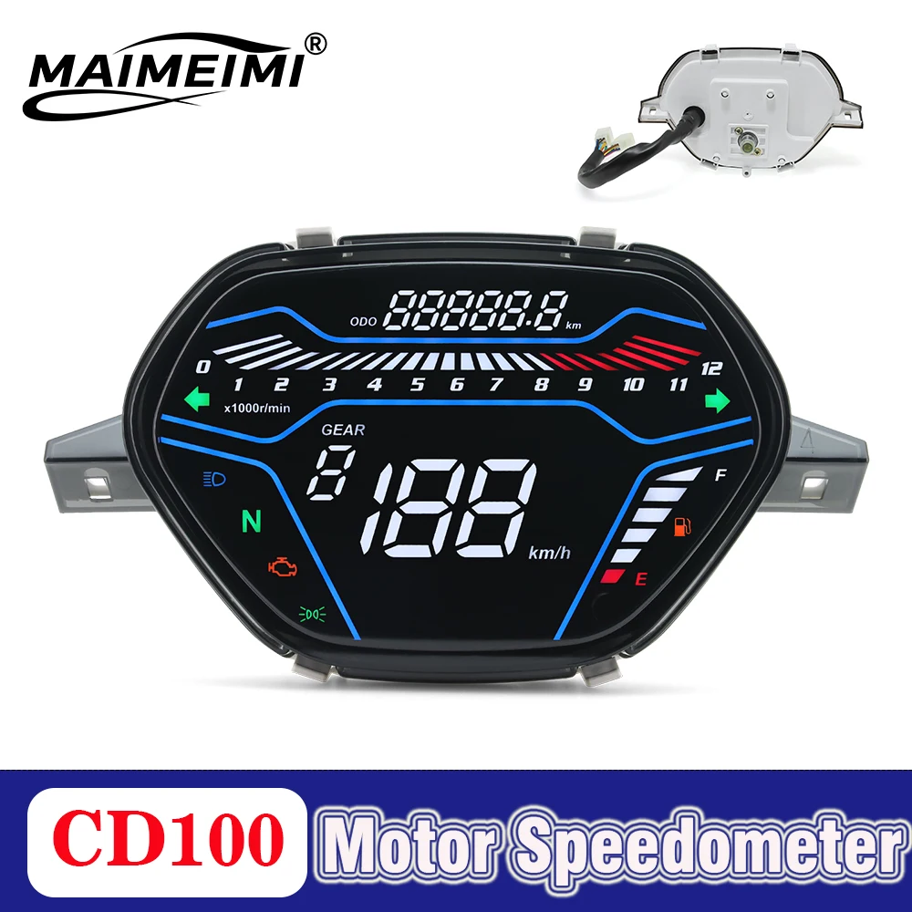 

Motorcycle accessories LED LCD Odometer Dashboard for Honda Wave C100 CD100 Digital LED Odometer digital Speedometer 12000rpm