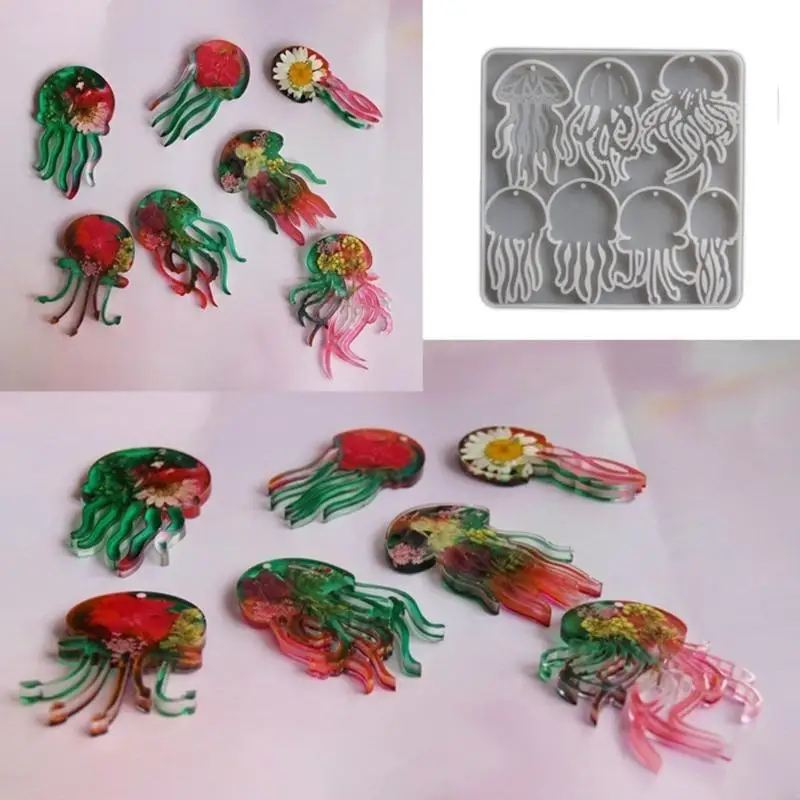 R3MC Professional Silicone Jellyfish Mould لاستخدام طويل الأمد في إنتاج المجوهرات الحرفي DIY