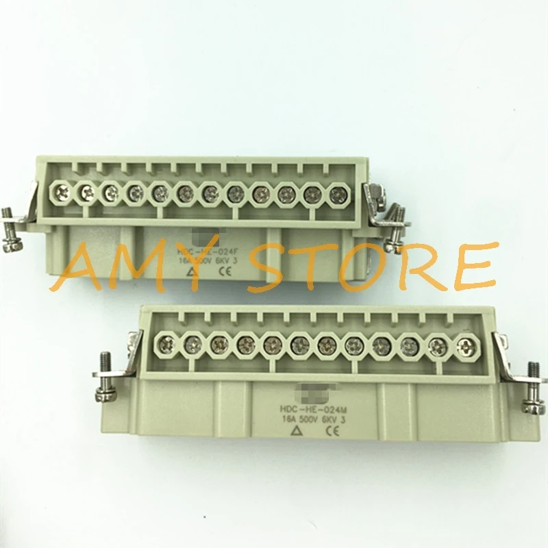 Heavy Duty Cable Entry 24 Ways HDC-HE-024M Male to Female HDC-HE-024-F Industrial Aviation Plug Connector AC500V 16A 6KV