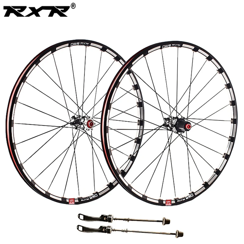 Set di ruote per bicicletta con mozzo in carbonio, freno a disco MTB, 5 cuscinetti, Mountain Bike, 7-11 velocità, asse passante, QR, 29 