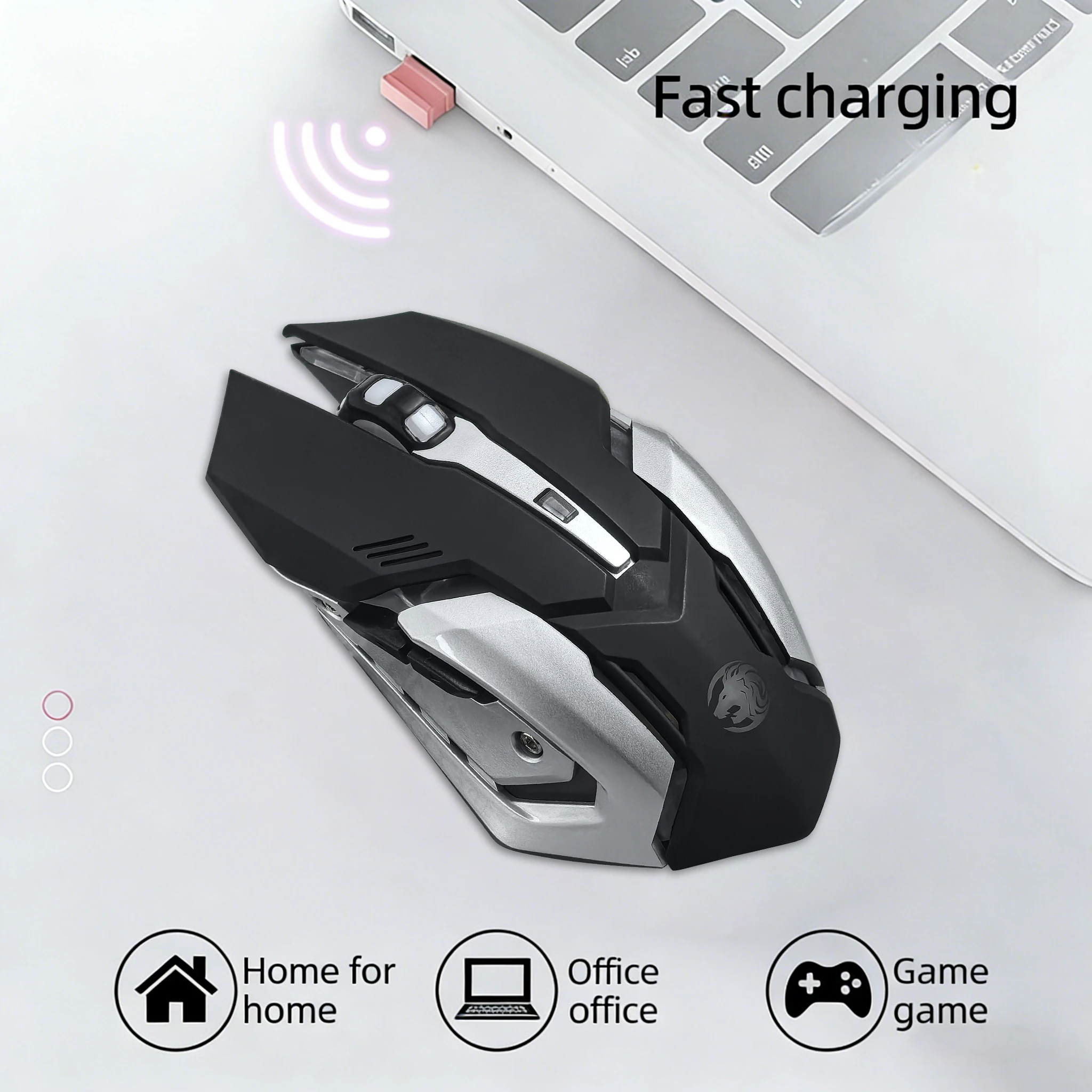 

EWEADN G305 Wireless Mouse 2.4G Bluetooth Dual-Mode Mute Gaming Mouse USB Rechargeable Ergonomic Silent Office Mouse for Gamer