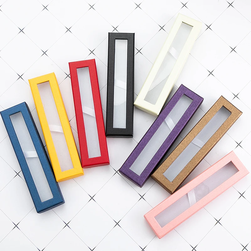 5pcsCreative Simple Ball Point Pen Box Multicolor Transparent Pen Bag Neutral Pen Gift Box Cute Student Stationery  Supplies