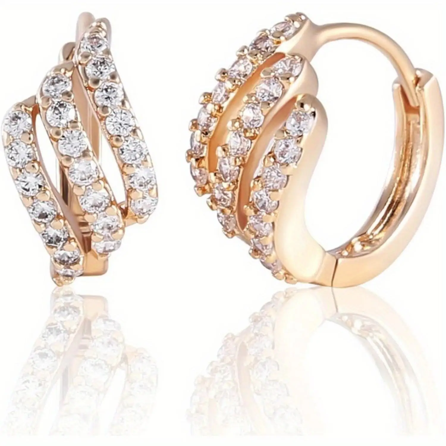 עגילי זהב 2024 נשים מתכת קסם פשוט